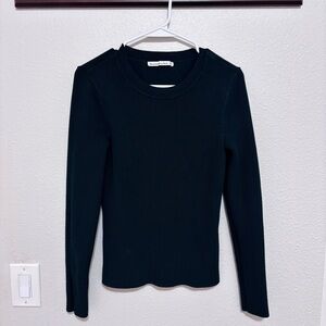 Abercrombie & Fitch green Ribbed Long-Sleeve Top